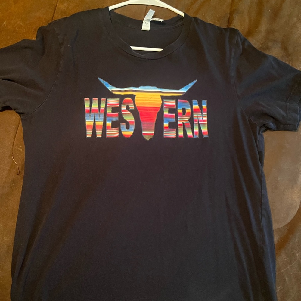 Women’s Western Graphic Black T-Shirt Size Large Western T Brand